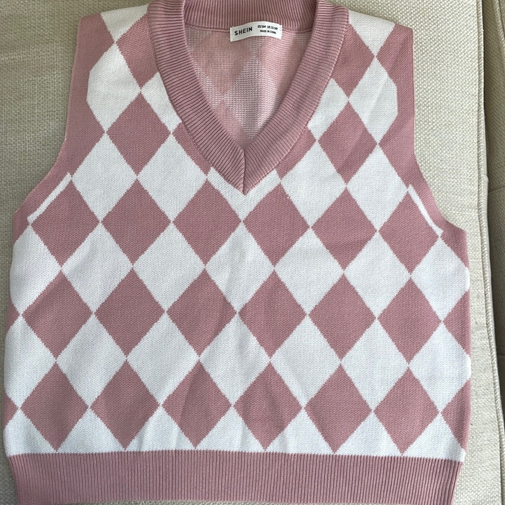 Argyle Girls Pattern Sweater Vest